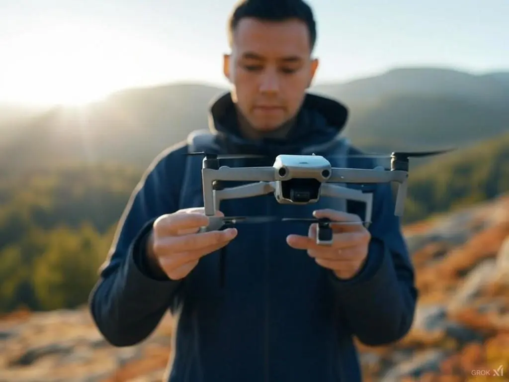 un homme publie ses vidéos de mini drone sur les réseaux sociaux